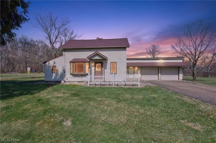 Enjoy peaceful, country-living in the desirable Tuslaw Local School District! This charming 2-bedroom bungalow sits on 2.4 beautiful acres across four parcels, offering sweeping country views and plenty of space to spread out?all while being less than 10 minutes from Tuslaw High School.

Inside, the home blends classic farmhouse charm with thoughtful modern updates. The main-floor bedroom provides convenient living, and the full bathroom was completely remodeled in 2021 with stylish, modern finishes. The living and dining areas are filled with natural light, creating a a warm and welcoming space, while new flooring throughout the main level (2021 & 2024) adds a fresh, updated feel.

Major mechanical updates provide peace of mind, including a new oil furnace (2017), new oil tank (2025), central AC (2019), updated electrical panel (2021), and a new metal roof (2024) washer & dryer (2022).

Step outside and take in the wide-open views and quiet surroundings. The property also features a barn, shed, and an attached 2-car garage, offering endless possibilities for storage, hobbies, animals, or simply enjoying the extra space that country living provides.

With many major updates already completed, this 1883 farmhouse is ready for its next chapter. Bring your vision and finishing touches to make the most of a property offering acreage, character, and beautiful countryside views.