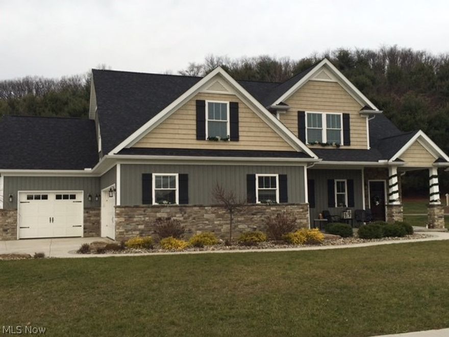 Custom built in 2012 by Hostetler Builders at Oak Shadows. 2,600 sq. ft. 4 bedrooms and 3.5 baths. Open concept living, dining and kitchen area. Kitchen has custom cabinets, Kitchen-Aid stainless steel appliances, granite counter tops with eat-in bar, farm house sink and beamed ceiling. Great room has cathedral ceilings and gas fireplace. Master suite has spacious walk-in closet, separate shower and tub. Upstairs, you will find 3 bedrooms and 2 full baths. One bedroom with a private bath. Large 3-car garage with storage and access to the basement that is unfinished but plumbed for bath. This home will be great for entertaining your friends and family. Don't wait! Call today for your private showing.