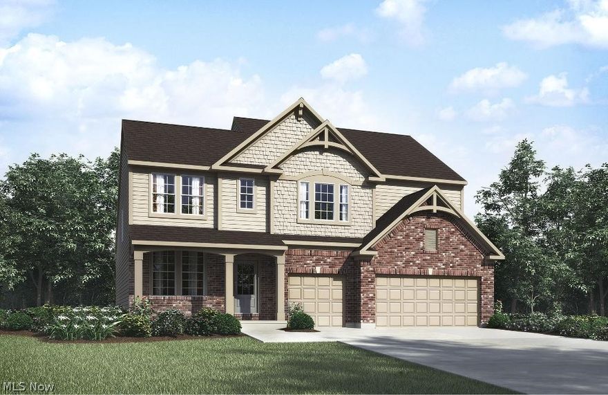 Drees Homes Belleville design situated in Mottl Reserve. This home boasts a 3 car garage, front porch, 2nd floor bonus room and laundry room. Overlooks protected green space. This home is to-be-built to customer specifications. Photo for illustration purposes.