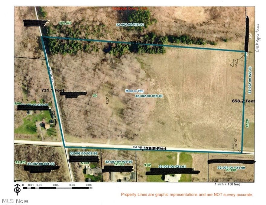 Your chance is here to build your dream home on one the of most beautiful streets in Ashtabula County... absolutely stunning acreage with well and septic already installed.  Great frontage, could be split to more building lots.  Approximately 9 acres wooded with cleared home site and approximately 11-acres pasture or field area.  1,138' frontage on Hatches Corners and 731' frontage on the north end of Wetmore Rd.  Septic installed 2006 for 3-bedroom home with 1,500 gallon tank and dual leach fields.  Water well was installed 2008.  Driveway in to cleared rolling home site.   Electric, cable and suite224 internet is available.  Paved road frontage close to State Rd. covered bridge.  Located in Buckeye Schools.  All mineral rights transfer and this property is lease and well free per the seller.
Please park at the end of driveway to walk property. Sellers request NO ATV's on the property.
