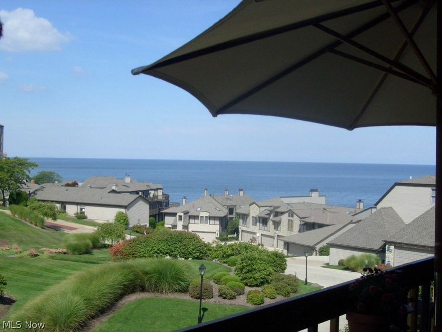 Stunning Lake Erie views and easy water access. More than a home - a lifestyle. Slate entry. Open floor plan. Stylish, tasteful decor. Main living area with gorgeous hardwood floors, wood burning fireplace and high volume ceilings. Wall of windows (sliders) open to a large deck overlooking the Lake and breathtaking sunset views. Filled with updates. Recently refinished cherry floors. Newer kitchen with maple cabinetry, granite counters, slate flooring and stainless appliances. Full sized laundry off kitchen. First floor family room/office and powder room. Large vaulted master suite with grand palladium window on lakeside. Private master bath with separate jetted tub and shower. Guest room with additional private bath. A wonderful waterfront community within a wonderful community with so many benefits. Quick freeway access and public transportation to downtown. Access to all the Cashelmara mansion amenities including: indoor pool, saunas, party facilities, game room, and gracious meeting room/parlour. Drive directly into your 2 car attached garage. Newer furnace. Most windows replaced. Air conditioning replaced in 2014. H2O in 2013. Loads of privacy. A convenient life-style. This is lovely and absolutely ready to move in.