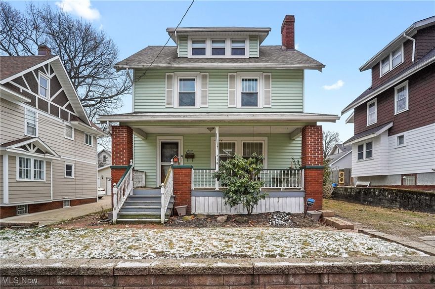 This charming and spacious home exudes character, with beautiful woodwork throughout. The living room is complete with high ceilings, crown molding, hardwood floors, and a cozy gas fireplace. It seamlessly flows into the formal dining room, where additional built-in cabinetry and crown molding enhance the elegance of the space, making it ideal for entertaining and meals. The kitchen boasts nice hickory cabinets.  A rare find in homes of this age, the first floor also includes a large walk-in pantry and a convenient powder room. On the second floor, you’ll find three generously-sized bedrooms, each with ample closet space, another rare feature for older homes. The finished attic offers even more potential, easily serving as a fourth bedroom, exercise room, or home office. The basement includes a spacious workshop and abundant storage options, making it perfect for hobbies or organization AND offers glass block windows.   To top it off, a two-car garage adds practicality and convenience. The seller is also offering a home warranty.  Roof approximately - 2017.