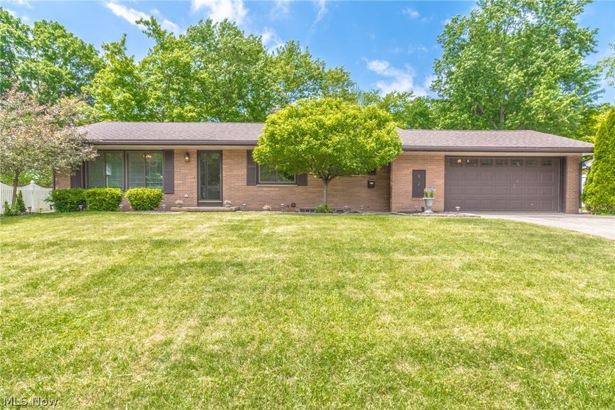 Relish first floor living in this bright, freshly painted, ranch with great curb appeal.  Updated, eat-in kitchen includes all new stainless appliances that stay with the home. Bedrooms are quite spacious with plenty of closet space.  The fourth bedroom was turned into a dining room that has patio doors right out to deck. Entertain inside in the bright open living area or in your private backyard in your choice of spaces including a deck, concrete patio and firepit area. Make the basement your own with existing studded walls that will be easy to complete. Relax while fishing in the lake just down the street. Breathe easy with a new roof installed in 2020. Don't wait to see this great home.