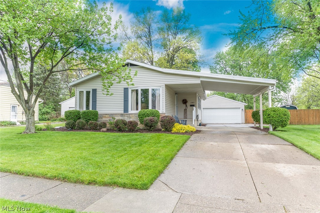 Spectacular Mid-Century Ranch located in prime area of Stow! This dramatically styled home has been meticulously maintained by homeowner and key updates make it a great value in the market today. From the moment you enter this home you will notice the vaulted and spacious living room with rich hardwood flooring and loads for natural light. The spacious eat-in Kitchen features Corian styled "one piece " counters, stainless sink. All Stainless steel appliances-2013. All bdrms have beautiful hardwood flooring. There are two updated full baths on 1st floor including one that walks into Master Bedroom. In 2019 Owner added a recreation room in spacious basement which features open sprayed ceilings & a barn door feature. There is plenty of unfinished basement space, incl. a perfect area for a 4th bdrm/office. From the side of the home opposite the driveway is a porch/deck that leads to a gorgeous Flag Stone Patio that was added in 2017 & their is a metal gazebo with cover that will stay. Th