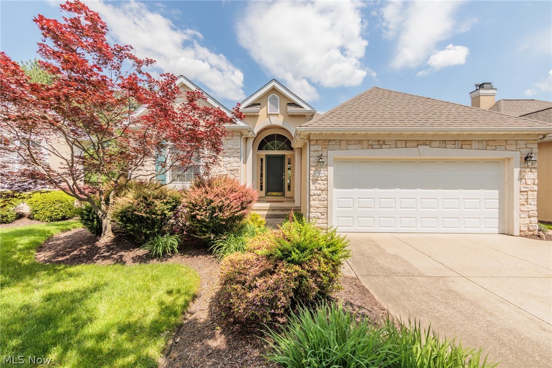 An exceptional ranch cluster home in the desirable The Highlands HOA, with over 3000 sq ft of total living space. Relax and allow the association to do the yard work, snow removal, trash removal, and more.... the luxuries of condo living, but not being attached.
This stucco home has 3 bedrooms, or 2 and an office, on the main level. A large master suite has double sinks, a spa tub, and large closets. The huge great room has high ceilings, a fireplace, beautiful floors, and plenty of natural light. An eat in kitchen features granite counters and a newer ceramic floor. There is a first floor laundry, an extra eating area, and an inviting entry foyer. The HUGE basement has a second kitchen, another full bath, 2 additional bedrooms/bonus rooms, a family room area, a rec area, and a bar area. The High Efficiency furnace, and a/c unit, are only about 5 years old. The hot water tank was just put in in 2024. There is a deck, attached 2 car garage, ample storage, and so much more.