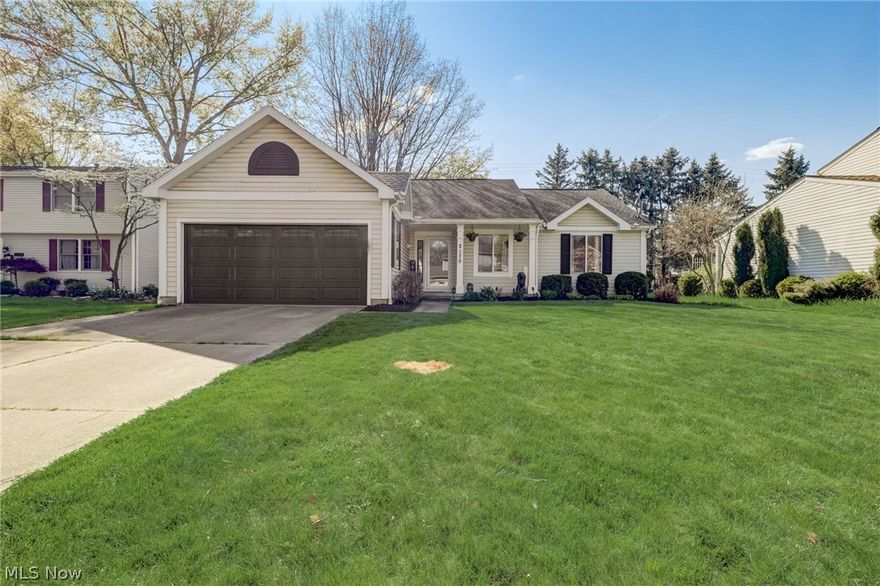 Nestled in a peaceful neighborhood, this inviting 3 bedroom, 2 full bath ranch offers comfortable living and entertaining spaces. Step inside to the welcoming living room, featuring a cozy fireplace and sliding glass doors that lead out to the backyard and a spacious entertainment deck, perfect for enjoying the outdoors. The kitchen is a chef's delight, equipped with modern appliances and ample storage space. The primary suite is a retreat with its en suite bath, providing a private sanctuary. The finished basement adds versatility to the home, offering a bar area for entertaining guests or relaxing after a long day. Outside, you'll find a convenient shed for extra storage and a well-maintained yard for outdoor activities. Updates include: Living Room & Hallway Carpet (2024), Hallway Bifold Doors (2024), Samsung Refrigerator (2023), Garbage Disposal (2023), Washing Machine (2022), Dishwasher (2022), Garage Door (2021), Furnace (2021), A/C Unit  (2021), Water Heater (2020), Bedroom Fan (2020). This home is a true gem, offering comfort, style, and convenience in one package. Don't miss the opportunity to make it yours!