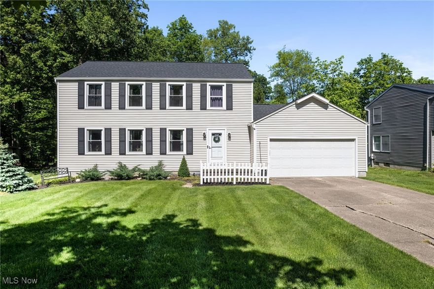 Welcome home! This charming 4-bedroom, 2.5-bathroom Colonial is nestled in a highly sought-after, peaceful neighborhood, just a short stroll from the vibrant Medina Square. Step inside to discover newer flooring throughout most of the main level, where a fully applianced kitchen seamlessly flows into the dining room and spacious living area. The cozy family room features a fireplace with a new gas insert(2024), perfect for relaxing evenings. Outdoors, entertain or unwind on the new expansive 20x20 deck(fall 2024) overlooking a private backyard, ideal for gatherings or quiet moments.  This home boasts numerous upgrades, including newer vinyl siding(2024), gutters & gutter guards(2018), roof(2018), windows on front of home & kitchen(2022), garage door opener(2024), and a stylish new front door(2024). Upstairs, four generously sized bedrooms offer ample space,  the master bath features a new shower door and toilet(2024). The full bathroom features a new shower(2024), ensuring modern comfort.  The waterproofed basement offers a large finished area, perfect for recreation or entertaining, complete with newer glass block windows. and a newer hot water tank(2023). Furnace/AC 10 years old. This one has all the big items upgraded!!  Enjoy community perks with optional membership to the nearby Falling Oaks Swim Club, granting access to a pool and clubhouse, plus there are nearby community walking trails for outdoor adventures.  Don’t miss this beautiful Colonial in a prime location! Schedule your showing today!