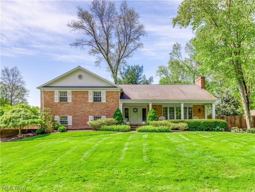 This beautiful home has a fabulous front porch that opens to a marble foyer with full view sidelight windows. The great room has trayed ceilings with a bowed window and a gas fireplace. The living room opens to the formal dining room with hardwood floors, chair rail, and crown molding. The family room has a gorgeous stone corner fireplace, a corner wet bar, French doors to the sunroom with brick walls and wood ceilings that can access both the driveway and the fenced-in yard. Spacious Schrock kitchen with center island, tiles floors, Corian countertops, tile backsplash, appliances, and a dinette area. The kitchen opens to a lovely private backyard with a deck, gorgeous kidney-shaped pool with deep end diving board, brick and flagstone patios, and walkways with stunning landscaping! The Master Suite has a corner brick fireplace, crown molding, and a private bath with Corian countertops, a double closet, a pocket door, and a walk-in shower. Two additional bedrooms, one with two walk-in closets (5x7 each) and a spacious remodeled guest bath with double sinks. Awesome lower-level/recreation room with recessed lighting and an office area with built-in bookshelves. Crisp laundry room with a folding countertop, cabinets, & a closet. Workshop area with built-in shelves and plenty of storage. Oversized 2-car garage (28x32) with two separate doors additional storage area access to the basement with built-in shelving. This home is a must-see and will not last long in the market!