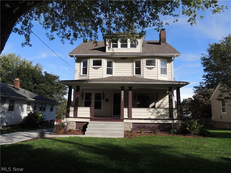 This is a phenomenal 3-story Colonial that has been completely refinished and updated. The beautiful hardwood floors and molding have been restored to their original state. Brand new kitchen, appliances, bathrooms, windows, exterior doors, AC, electric panel, carpet, plumbing, lighting, paint, deck, driveway--the list is lengthy! Previous owners put in new hot water tank 2003, new fireplace gas logs 2004 and new furnace 2005. Walk through the front door into the gorgeous living room with hardwood floors and built-in cabinets on either side of the gas fireplace. Formal dining room has a built-in window seat and built-in mirrored buffet. A spacious "Sun Room" is off of the living room. The windows allow natural light to flow in and brighten every corner of every room in this home! The kitchen is new from floor-to-ceiling with lots of cupboard/counter space, double SS sink and new appliances. Half bath with a barn door off the kitchen in the foyer leading out to the new deck. There are 4