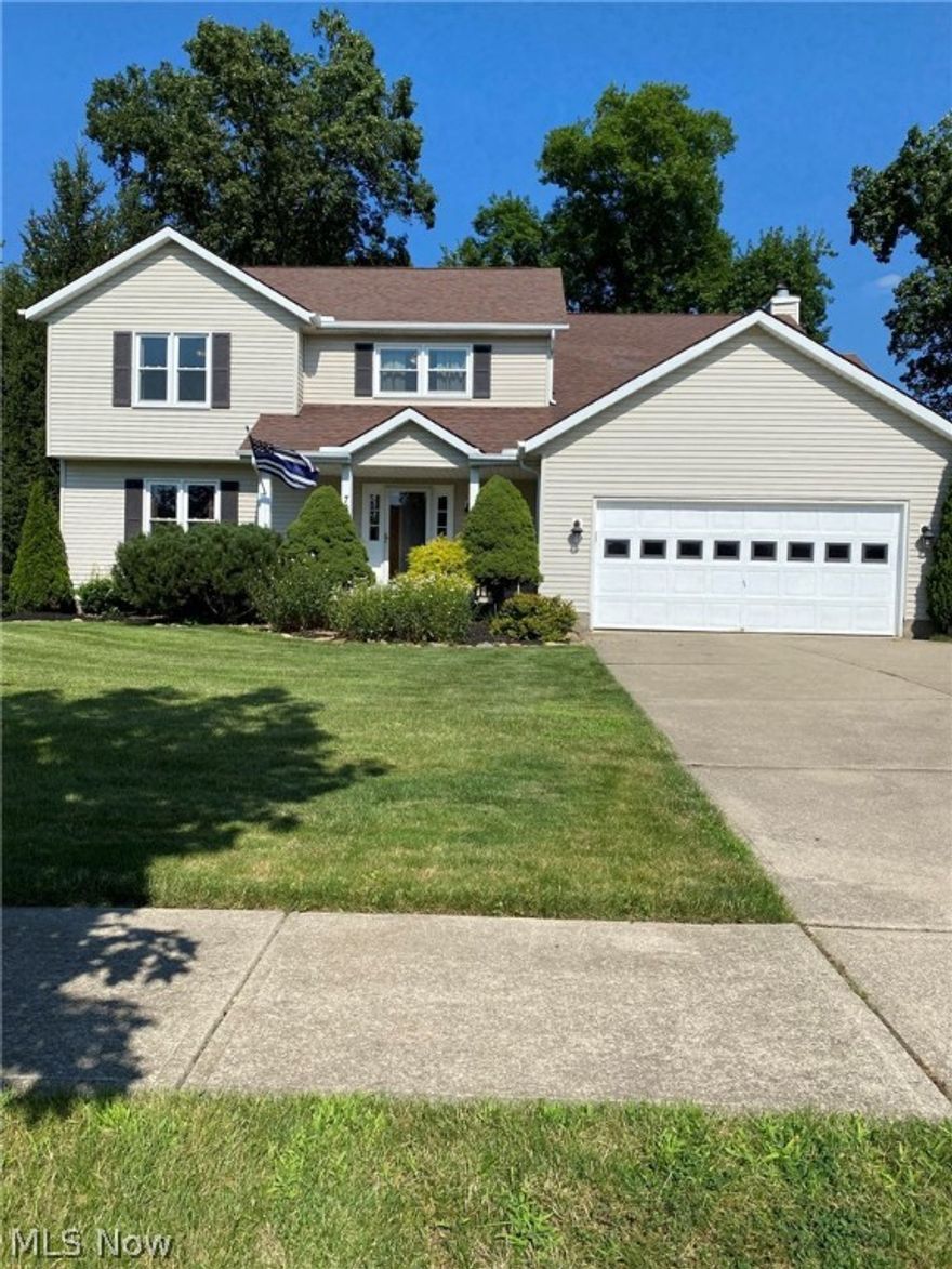 Large 4 bed, 2.5 bath colonial located in desirable Brunswick Hills neighborhood. The first floor features an open kitchen to family room concept, updated kitchen appliances(<4 years old) and large brick fire place. A main floor laundry, half bath, formal dining & living areas complete the first floor. Upstairs a master bedroom suite includes a private balcony, walk-in closet and 4 piece master bath. 3 additional bedrooms and full bathroom finish the upstairs living space. A partially finished basement, perfect for a game or media room, provides extra living space with additional storage areas. Outside the home, the beautiful wooded back yard is made for entertaining with the large deck, storage shed and fire pit. All major appliances stay. Updates include(<4 years) Furnace, AC, Hot water tank ,washer, dryer, windows and doors (ltd warranty).