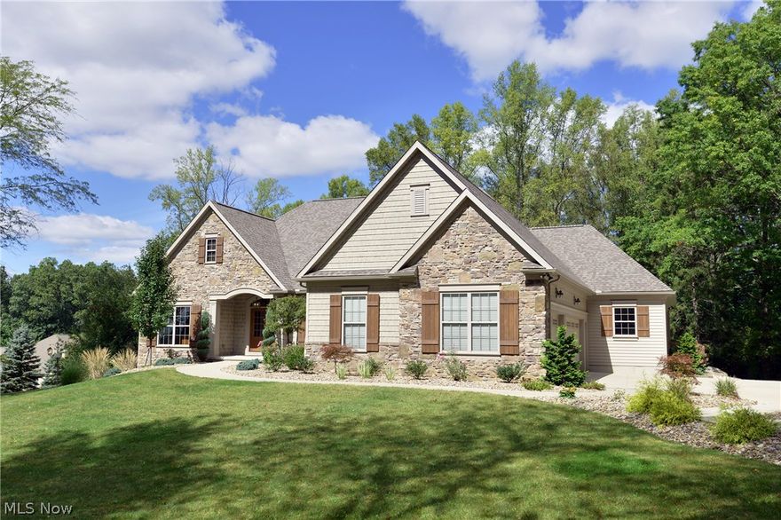 Looking for a private retreat with land but still want to be close to shopping, restaurants and highways? This 3 year old custom built Memmer home is waiting for you. Tall ceilings, spacious open floor plan, high end amenities and a beautiful wooded setting make this property complete. Move right in and enjoy the wildlife and serenity this amazing home affords. The walk out lower level is ready for your own custom finishes and is plumbed for a bathroom and bar area. Additional storage space in the detached garage for all of your toys as well as the 3.5 attached garage. Additional land available to purchase as well. Schedule your private showing today.