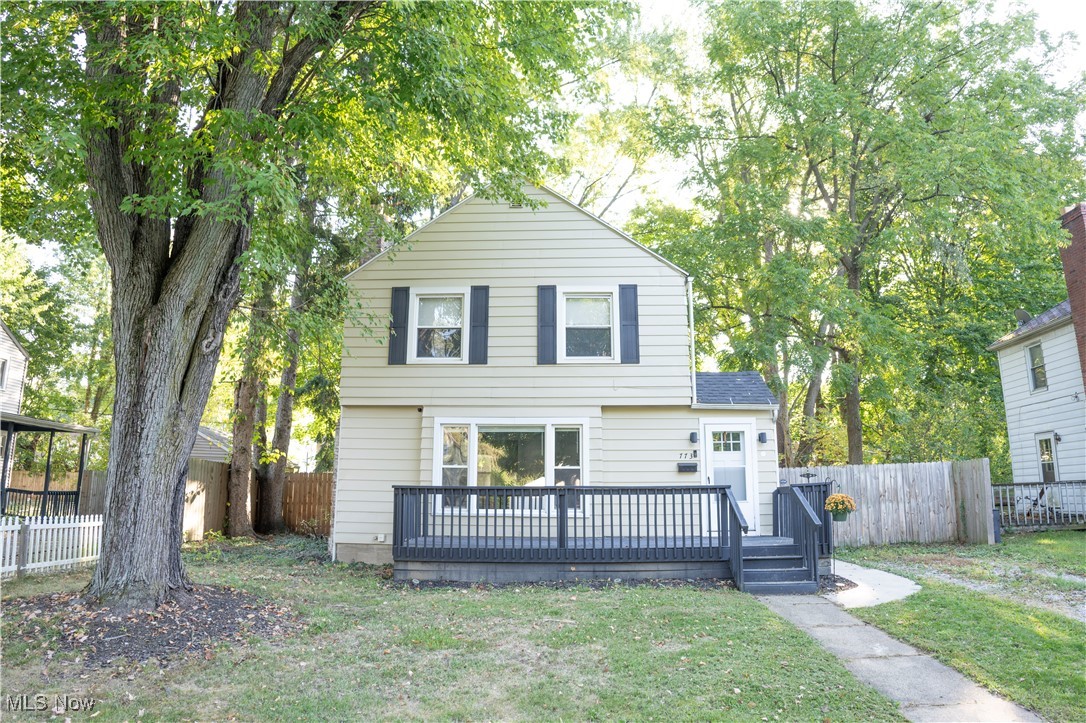 Welcome home to this charming colonial and your little retreat from the world. Step inside off your front porch into the open living space with new floors and stunning fireplace. Into the kitchen you can gain access to your fully fenced in back yard or basement with ample space and opportunity to be finished. Upstairs you have two well sized bedrooms and a full bathroom. This home is perfect for your first or forever. Call your favorite realtor today to schedule.