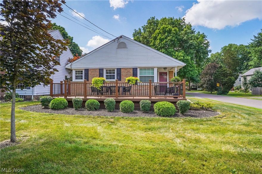 Welcome to this very maintained and immaculate ranch house in the heart of West Akron!!!  FIRST FLOOR living at it's finest!!!  As you enter, you will be greeted with a very open and flowing floor plan.  Original REFINISHED hardwood floors throughout.  A huge picture window brings in a ton of natural light.  The STUNNING BRAND NEW kitchen includes gorgeous granite countertops, new flooring, new stainless appliances and all new hardware.  The primary bedroom features 2 spacious closets.  There are two more ample bedrooms and an UPDATED full bath.  The very large waterproofed basement offers a new rec/family room with new carpet and fireplace refacing. This basement provides extra living space as well as plenty of storage space.  The front of the house has the perfect spot for relaxing or entertaining on the new TREX deck.  Close to so many amenities. Home Warranty offered!!