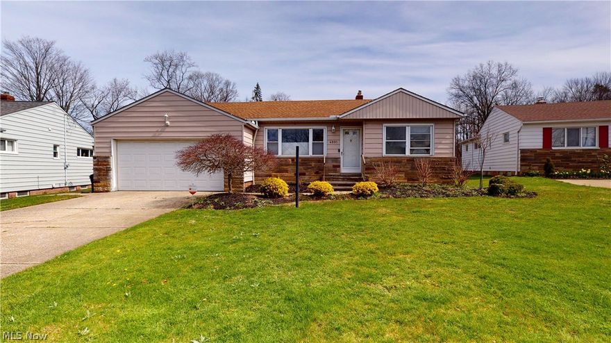 Don't miss your opportunity to own this immaculate well maintained ranch in the heart of Lyndhurst. This home features a spacious open floor plan, large living room and dining room with luxury vinyl flooring. Kitchen has plenty of cabinet space. 3 nice size bedrooms with hardwood floors. Large basement with amazing storage space. Attached 2 car garage. This property sits on over a half an acre making a beautiful park like setting. The large deck is a perfect place to entertain. Located on a very quiet street*  Don't miss out on all this home has to offer!!!