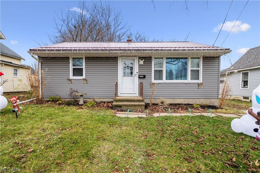 Looking for a starter home or ready to downsize? Turn the key and move right in! Discover the exceptional features of this fully renovated 816 square foot ranch with 2 bedrooms and 1 bathroom. As you enter the front door, you'll be greeted by a warm and inviting living room and updated kitchen with newer appliances. The bedrooms are generously sized, easily accommodating larger beds. Within the past 5 years, a brand-new steel roof, vinyl siding, vinyl windows, carpeting, and luxury vinyl flooring have been installed. The basement hosts an updated electric panel, new wiring from the street to the house, a newer hot water tank, and a newer furnace. Nestled on a lot of .21 acres, this charming home also boasts a sizeable backyard perfect for gardening and your favorite outdoor activities. Additionally, there is a one car garage with a covered patio for additional convenience.