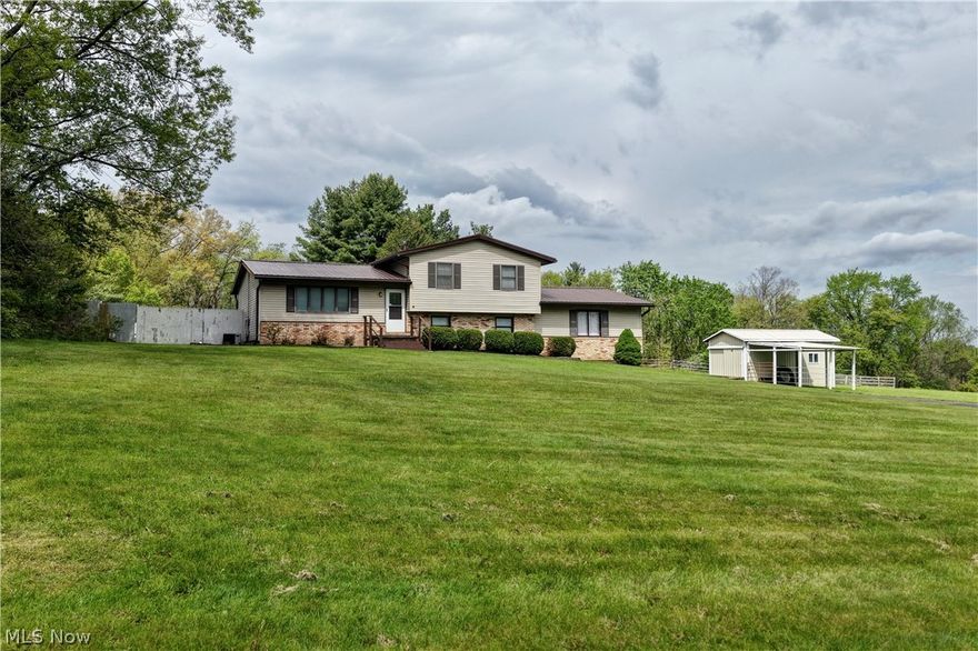 3 bedroom 2 bath split level home nestled on 3.5 country acres. This farmette is ideal for 4H projects, horse lovers and those looking for that beautiful country setting with spectacular views. Home is updated and move in ready. The 18x35 in ground pool has been regularly serviced and includes a concreted patio and privacy fence. Loads of upgrades made including waterproofing, metal roof, and extended the leach beds. New garage floor installed and newer flooring in some of the bedrooms and living room.