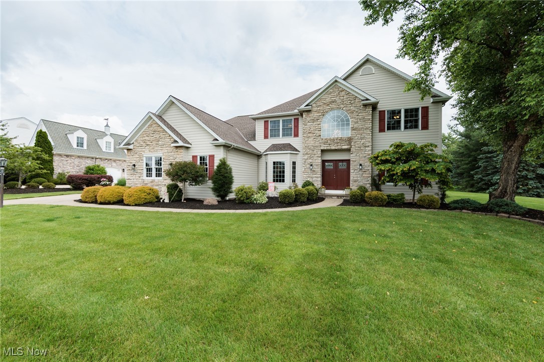Welcome to this stunning 4-bedroom, 3.5-bath Colonial nestled in Medina’s Fox Meadow development. Perfectly positioned on a beautifully landscaped 0.60-acre lot, this home offers an ideal blend of elegance, comfort, & functionality. The attractive exterior is highlighted by lush greenery, Hardie Plank siding on the front for lifelong low maintenance, & a spacious 3 car side-load garage w/ a sleek 2023 polyaspartic floor coating. Step inside to a 2 story foyer that sets the tone for the rest of the home. The formal living room flows into the formal dining room; an ideal setup for entertaining. A private main-floor office w/ a bay window offers a quiet retreat for work or study. The vaulted family room features a cozy fireplace & opens to the eat-in kitchen, which boasts a bright vaulted dining area, white cabinetry, ample countertop space, tile backsplash, two pantries, & included appliances. Convenience continues w/ a main-floor powder room & laundry room. Upstairs, you'll find 4 generously sized bedrooms and 2 full baths. The luxurious master suite impresses with its vaulted ceiling, sitting area, huge walk-in closet, & en-suite bath complete w/ double vanities, jetted tub, skylight, & walk-in shower. The expansive finished basement offers multiple recreation rooms & a full bath; perfect for guests or family movie nights. An added bonus is the secondary access to the basement from the garage. Step outside to enjoy a backyard designed for relaxation and entertainment. A spacious deck leads to a sprawling concrete patio, an enclosed gazebo, a hot tub & sizable yard w/ an invisible fence for furry family members. With numerous updates including a 2017 roof with a 40+ year transferable warranty, a 2015 Carrier Infinity Smart HVAC system, a 2023 hot water tank, and this move-in-ready home also offers peace of mind w/ a 1 year home warranty! Don’t miss your opportunity to live in one of Medina’s premier golf course communities—Fox Meadow!