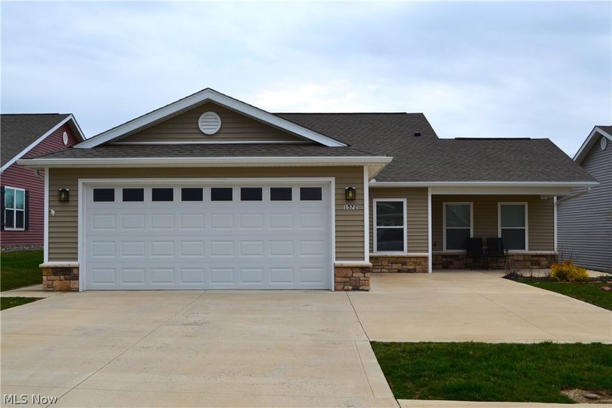 Beautiful 3-bedroom, 2 full bath home located in the highly desirable Arrow’s Landing neighborhood. Built in 2022, this move-in ready home offers modern construction with custom upgrades throughout.

Situated on a prime lot overlooking the pond, the property features a spacious concrete patio and a sidewalk that wraps around the entire home—perfect for enjoying outdoor living and peaceful views. The concrete driveway has been expanded to include additional parking for convenience.

Inside, you’ll find vaulted ceilings in the main living area, creating an open and inviting atmosphere. The kitchen is designed to impress with granite countertops, a gas stove, and quality finishes, all complemented by beautiful hardwood floors throughout the home.

All mechanicals and appliances were new in 2022, offering peace of mind for years to come. The home also includes a transferable 10-year tax abatement through 12/31/2032—an added financial benefit for the next owner.

The attached 2-car garage provides ample storage space and functionality. Located in a quiet, friendly neighborhood, this home combines comfort, style, and convenience.

If you’re looking for newer construction with thoughtful upgrades and a scenic setting, this one checks all the boxes.