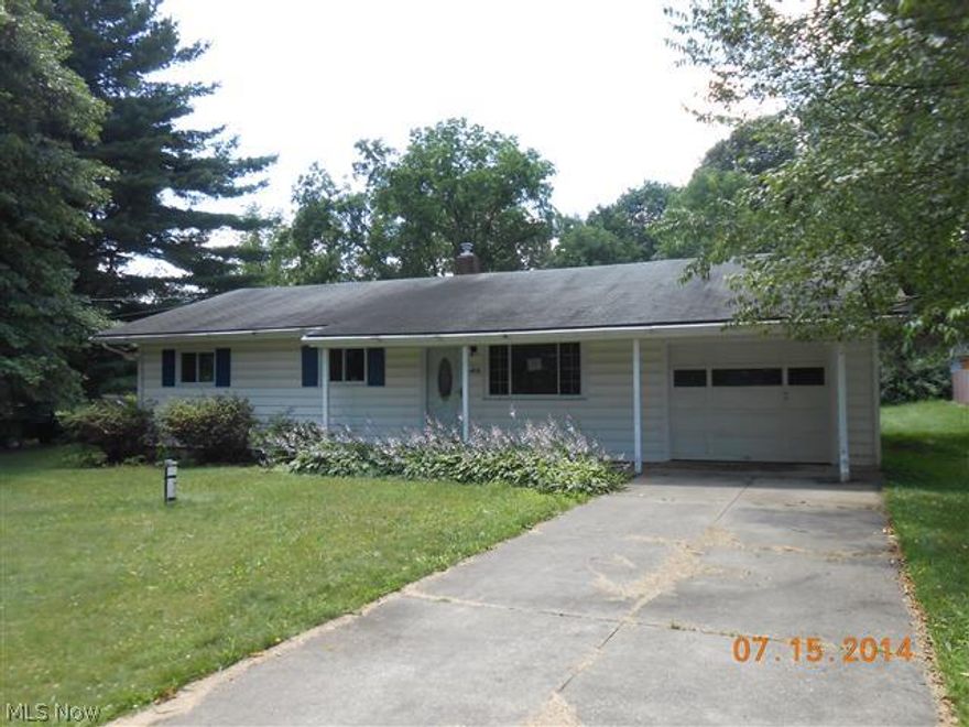 Attractive ranch home with some updating, almost acre setting on a quiet, dead-end street, 3 bedrooms, living room dining room with slider to rear enclosed porch, attached garage and full basement. Equal Housing Opportunity. Sells As Is.  Contingent upon Seller signed documents.