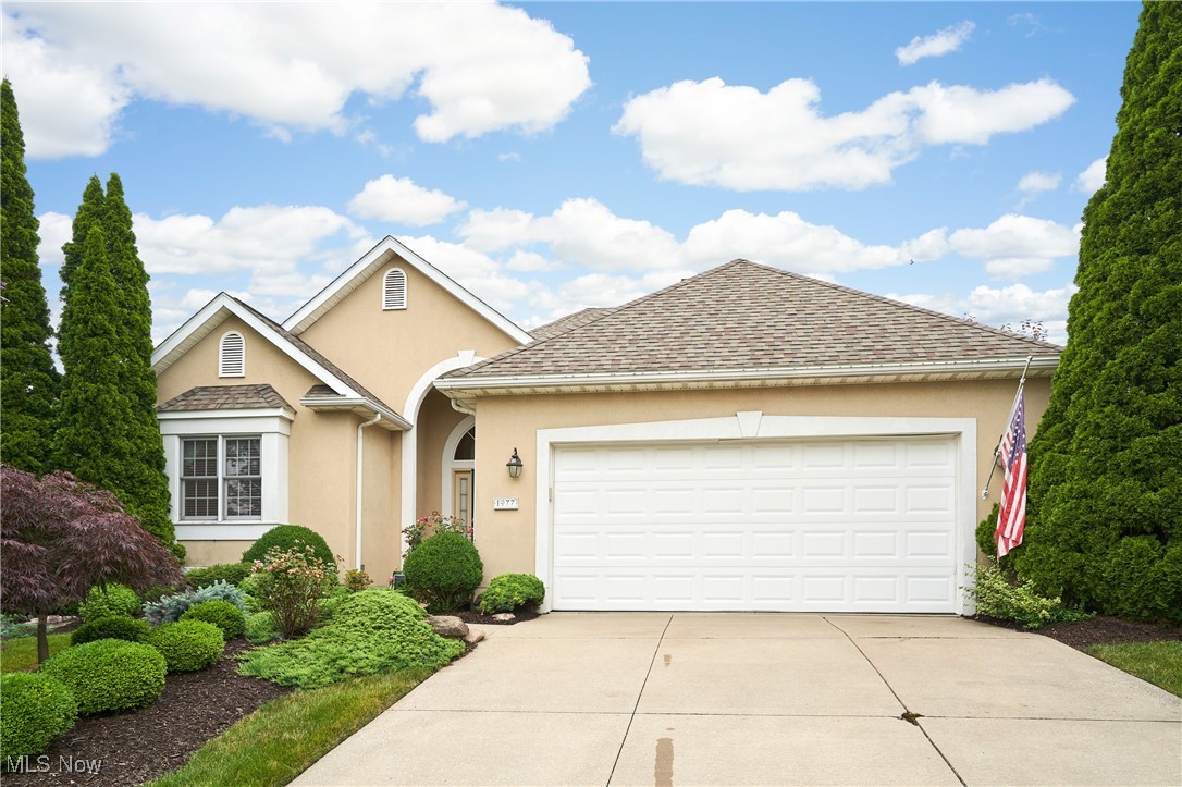 If you are looking to downsize or simplify into a low-maintenance community without sacrificing square footage, this amazing Ranch Condo in Cuyahoga Falls is waiting for you! Located in the highly sought-after Highlands, situated at the top of the High Hampton Neighborhood. Tucked back in the development, this home has one of the best lots with a gorgeous view of multiple ponds. The large open floor plan with tons of natural light and vaulted ceilings offers an elegant two-sided fireplace connecting to the family room. The kitchen has ample cabinet space and is updated with granite countertops. Bar-height seating from the kitchen connects to an eat-in-kitchen dining area that opens to the back deck. The large primary bedroom has a walk-in closet and an additional large closet, expansive ensuite bath, and doors to a gorgeous sunroom. The 2nd bedroom on the main floor has its own ensuite bath and large closet. The laundry area with wash tub and additional half bath complete the first floor. The fully finished basement leaves a blank slate for whatever you may need. Craft room? Office? Workout room? Workshop? Truly endless opportunity in this lower level. The basement BR already has an egress window and just needs a closet to be considered a true 3BR home. Full bathroom, multiple storage closets and built-ins complete the lower level. Updates include furnace, AC, HW tank and garage door opener less than 2 years. Roof approximately 10yrs. Trex decking and gas-plumbed grill(2021). This home is truly just waiting for your personal touch! Schedule your showing today.