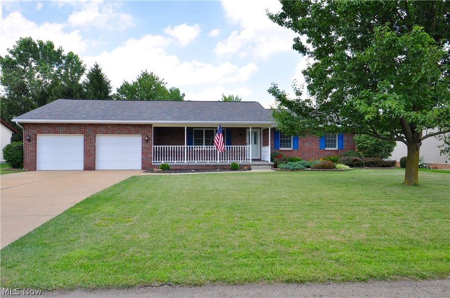 Wonderful ranch home in Perry LSD. This move-in ready home features newly installed hardwood floors through the living room, dining room and bedrooms. The fully appliance kitchen has Corona counters and newly installed Italian ceramic slate floors and these same floors were installed in the foyer and bull and half bath on the main level. This owner created a wonderful layout by removing knee walls and raising the step down living room when installing the new flooring. The dining room has sliding doors to the back deck. The lower level has a wonderful recreation room, office or 4th bedroom and a full bath as well as large storage rooms. There is also the ability to put a second laundry in the basement as all hookups are there along with a utility sink. The first floor laundry/storage area has its own auxiliary heat and also has a utility sink and a door to the backyard. Relax on the beautiful front porch or back deck. Lovely landscaping surrounds this home.