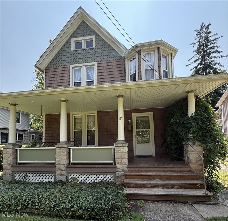 MOTIVATED SELLERS!  PRICE REDUCED!  Discover this stunning 1904 gem in a prime location, just a short walk from town and Oberlin College. Nestled in a quiet neighborhood, this home offers the perfect blend of charm and convenience, with access to fine and casual dining, downtown shops, and grocery stores nearby.  Step inside to be captivated by the magnificent woodwork and hardwood floors that grace the living spaces. The large dining room features built-ins, perfect for entertaining family and friends. Enjoy the serenity of a very private backyard, which backs onto Plum Creek and the Oberlin College Arboretum, providing a picturesque setting for relaxation.
This home includes 2 full baths and has been updated with new siding and an updated outside meter with disconnect for peace of mind. The west side perimeter foundation has been cleaned out all the way to the creek, ensuring the integrity of the home.  
Relax on the lovely front porch with a swing, or explore the detached garage, offering ample space for a car, bicycles, and lawn implements. The lot size of 50’ x 228’ provides plenty of outdoor space, highlighted by a charming sculpture in the backyard. Don’t miss the chance to own this unique property that combines historic elegance with modern updates!