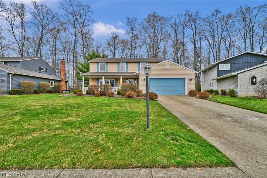 Welcome to this beautifully maintained home nestled on a quiet cul-de-sac in the highly desirable Huntington Park neighborhood of Strongsville. From the moment you arrive, you’ll appreciate the charming curb appeal featuring mature landscaping, a well-kept lawn, and a welcoming front porch that invites you to sit and enjoy the peaceful surroundings.

Step inside to discover a bright and inviting layout designed for comfortable everyday living. The home features both a spacious living room and a separate family room, offering multiple areas to relax or entertain guests. The cozy family room is a standout space, complete with a fireplace, ceiling fan, and charming wood ceiling beams that add warmth and character.

The kitchen offers plenty of cabinetry and workspace along with a kitchen island that stays with the home, making it perfect for cooking and gathering. All major appliances are included, making this home truly move-in ready. The refrigerator, stove, dishwasher, microwave, washer, and dryer will all remain with the home.

Upstairs you’ll find four generously sized bedrooms, including a spacious primary bedroom, with all bedrooms conveniently located on the second floor for privacy and comfort. The home features two full bathrooms and one half bathroom, providing plenty of space.
The basement offers a sitting area along with a separate utility room, giving you extra space for hobbies or storage.
Important updates include a new roof installed in 2022, along with gutter guards.

Outside, enjoy a nicely sized yard ideal for relaxing, playing, or hosting gatherings. The attached garage adds everyday convenience, while the Huntington Park community offers wonderful neighborhood amenities including a pool and more.

Located just minutes from shopping, dining, parks, and major highways, this home offers the perfect blend of comfort, charm, and convenience. Don’t miss your opportunity to experience everything this wonderful Strongsville home has to offer.