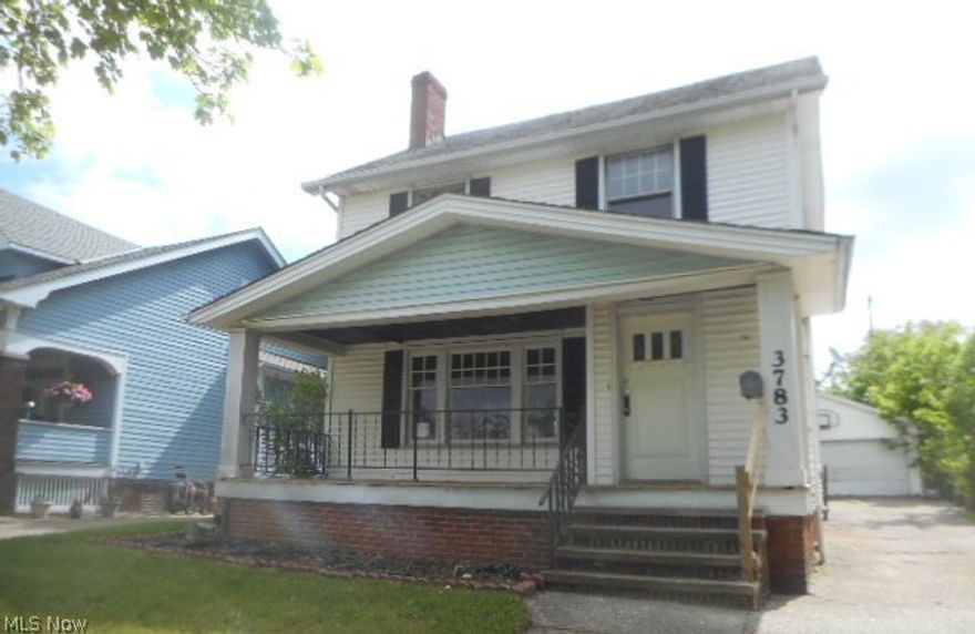 Spacious and Charming Cleveland Colonial With Front Porch! Features 1766 Square Feet + Full Basement and Finished Attic.  Large Living Room and Dining Room Combination With Wood Floors and Decorative Fireplace. Dining Room With Built-Ins Is The Perfect Place For Family Dinners. The Attic Area is Finished and Could be Additional Bedroom Or Recreation Room. Other Features Include Detached Two Car Garage, and Deck Off Back. This Is A Great Place To Call Home! Minutes To Downtown Cleveland.