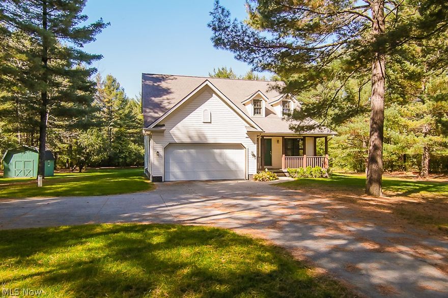 Welcome to 11676 Bass Lake Rd.!! This charming, custom-built Kay home is a three-bedroom, 2.5 bath, open floor plan on 2.64 acres in the quiet community of Chardon. The first floor has an open eat in kitchen, living and dining room, first-floor master bedroom with master bath, and first-floor laundry. The second floor has two additional bedrooms, a full bath, and an open loft overlooking the living room that would make a great family room, office or crafting space. The basement is partially finished, with plenty of extra space for storage. Other amenities include an attached two-car garage, storage shed, and heated roof cables that automatically turn on at 38 degrees, so snow and ice won't be a problem on the roof. This home has a beautiful, flat private backyard that backs up to Geauga County Park District. One-year home warranty INCLUDED!!  Septic Passed Geauga County Inspection!! You don't want to miss this one!!