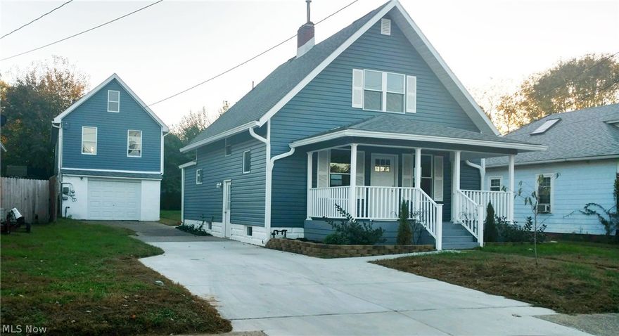 Everything is new inside!  New wiring and insulation, all new drywall and stainless appliances.  Kitchen has ceramic tile and a large island.  New plumbing, new hot water tank and HVAC in 2018.  Garage has floored upper level.  New siding, roof, and windows in 2018.