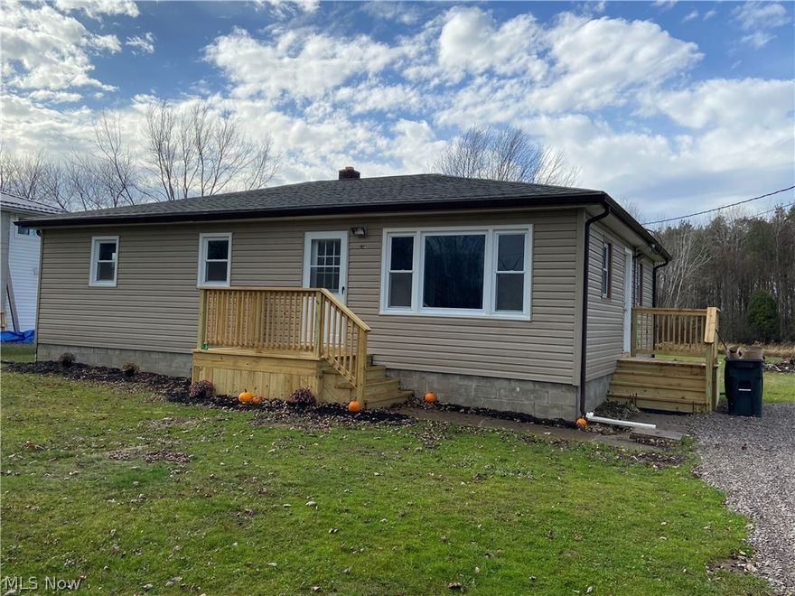 Simple Country living ranch home that features a complete recent remodel!! All on one floor and new appliance package included!! Schedule your appointment today to take a look at this home. All you need to do is move in! List of updates include siding, electrical, plumbing, propane line, water tank, vanity, cabinets, updated windows, fresh paint, new flooring throughout! priced to sell. Let us help you Say YES to the Address!!