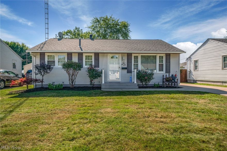 Ranch style , Cute as can be, so very well cared for, 3 bedrooms, master bedroom very spacious, Very nice kitchen with ample counter space and cabinets, formal dining room , very cozy living room just waiting for a new owner, Great yard, Private and maintenance free deck, patio, cemented driveway, nice basement, detached garage, shed. Roof, windows and vinyl siding aprox 7 to 9 years old.

All sizes, ages and square feet estimated