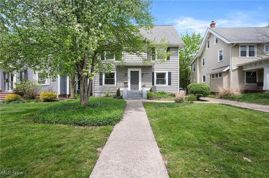 THIS could be THE PLACE! Central CLE HTS between Coventry & Lee Rd. Refreshed/ remodeled a few years ago, every space has a light/ bright neutral color palette; the home has classic finishes and modern touches. New flooring throughout the living level, spacious dining & living rooms plus an addition. Shaker cabinets, granite counters, stainless appliances & bar seating in the modern kitchen which opens to the dining room. A wide, stylish staircase upon the entry. This home offers an owner’s suite with ensuite full bath, all the bathrooms have been updated, the 2nd floor boasts original hardwood floors. The third level makes room for kids, guests, work or hobby space & also offers another full bathroom & two rooms. Half the basement is laundry/storage while the other half is finished with its own half bath. 2,300 sq ft PLUS the finished 3rd floor & basement. A yard providing room for outdoor play or relaxation which extends beyond the new two-car garage (built 2021). This home is a great value; many systems have been updated, there are replacement windows & central air cooling installed. The property was pre-inspected & is city POS compliant. Up to five bedrooms, three full baths & 2 half baths!  Centrally located with all the hot-spots of Cleveland Heights around… Cedar-Fairmount 1.3 miles away, Coventry 1.5 miles away, Cedar-Lee .8 miles away... all with shoppes, restaurants, entertainment, daily conveniences. University Circle 3 miles away (Severance Hall, Museums, and many more destinations). Cuyahoga River & Downtown Cleveland 7 miles away (sporting venues, concerts, entertainment and nightlife, theatre district – 2nd largest in the country!). Watch/request the video, too.
