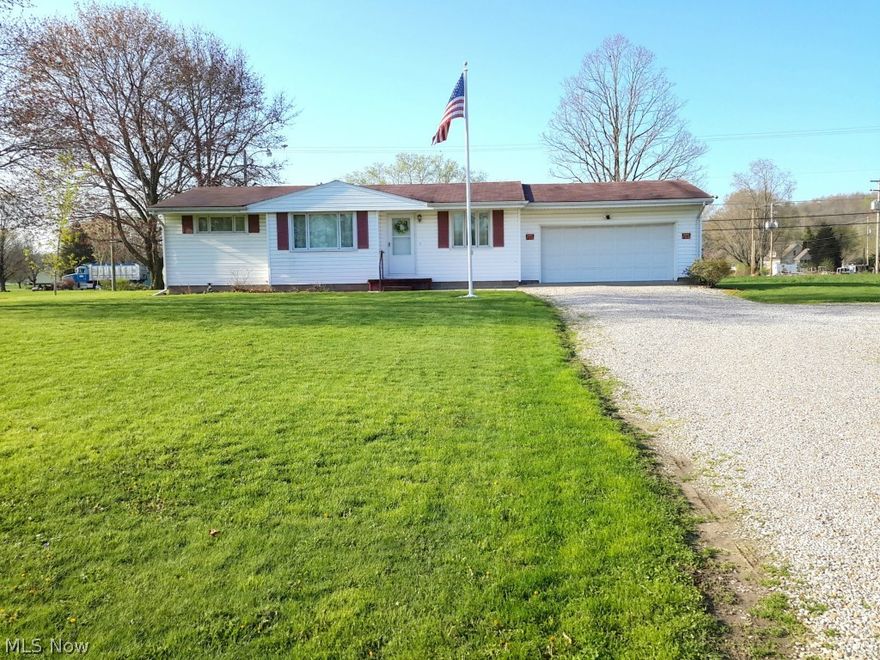 This cozy 3 bedroom 1 bath home sits on 2.6 level acres just outside of West Lafayette. It has a 2 car attached garage plus a 24x32 garage with electric and water, and a covered patio. The bathroom is handicapped accessible, updated items include furnace, water heater and the water softner stays. The 3rd bedroom has a washer dryer hook-up that can be converted to a main floor laundry.