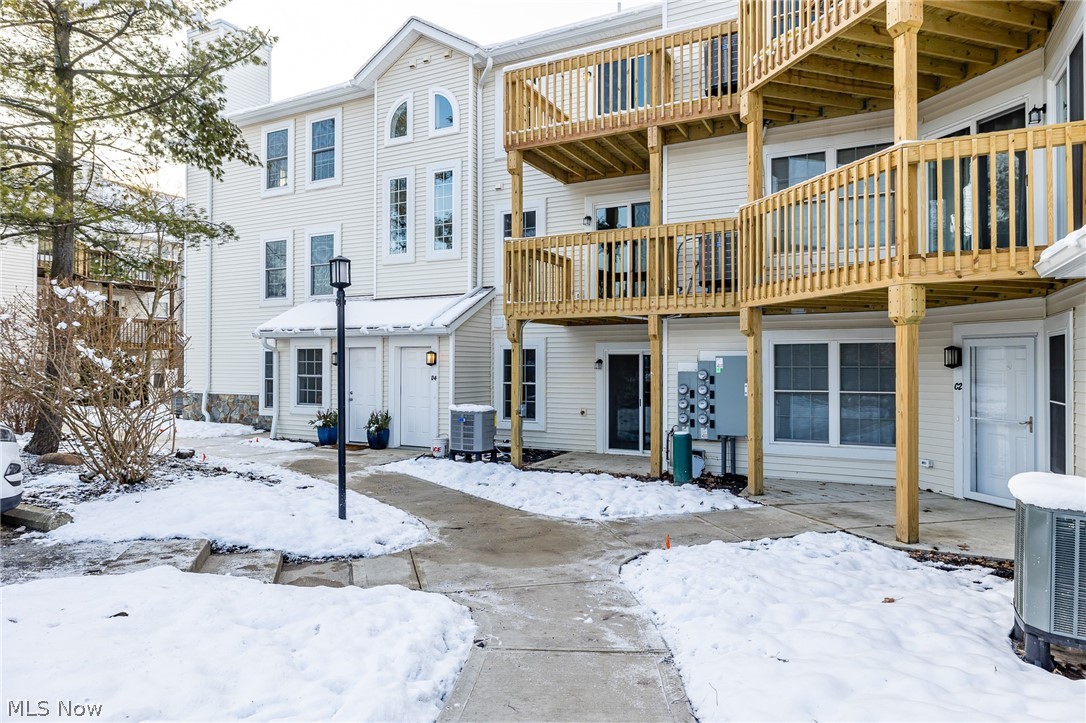 Newly construction 2 bed, 1 1/2 bath condo in beautiful Westlake. Perfectly located near all the amenities of Crocker Park, St Johns hospital, and I-90 for a quick trip to downtown. This unit is on the 2nd and 3rd floors of the building. Walking in, you'll enter into the large living area with haring bone pattern LVP flooring, a built-in electric fireplace, and dining area. The kitchen offers plenty of counter space and is open to the living area with a breakfast bar, granite counters, and stainless steel appliances. Off of the living area is a covered balcony. Upstairs is a huge primary bedroom with walk-in closet, a second bedroom, laundry room, and large full bath with an oversized vanity. Off of the primary bedroom is an additional balcony. Amenities within the complex include an inground swimming pool and picnic area. Unit is wired for cable and internet and also includes fire suppression system. Appliances included are kitchen refrigerator, range, microwave, dishwasher, washer, a