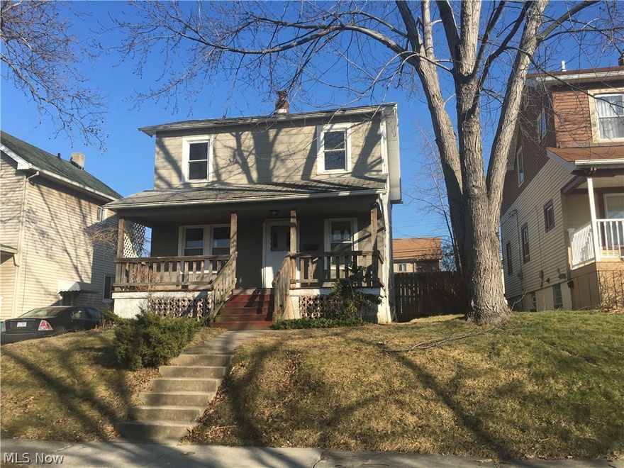 Cozy house with newer kitchen, new tile floors. Living room with natural carpet. Nice neutral paint colors throughout. First floor features a room perfect for den or office or extra living area. 2 bedrooms up with large closets. Updated full bath upstairs. Basement with finished area and separate laundry area. Big fenced in yard. Front porch and newer windows.