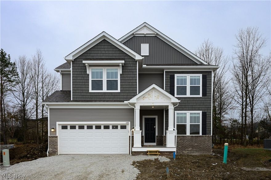 The stunning Waverly features a large 2-story gathering room with a 2-story stone gas fireplace located off the chef's built-in kitchen with quartz counters and island & café with a walk-in pantry, plus a powder room and a flex room with French doors perfect for an office or playroom, and a formal dining room all on the main floor. Upstairs, you’ll find 5 bedrooms, 2 full baths, and a large laundry room featuring storage cabinets, counters to fold on and a built-in utility sink.  Relax and unwind in the owner's retreat with attached walk-in closet and spa-like bathroom featuring a walk-in shower with tile surround. On the lower level your family will enjoy the 9 ft finished basement with a full bathroom for convenience. This home feels like luxury with all the comforts of home with a beautiful tree-lined private backdrop.