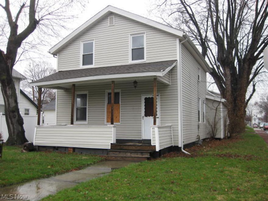 Bank owned home.  Large rooms.  Lot's of potential.  Big garage!