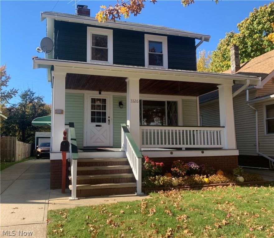 Well maintained 3 bedroom colonial with large front porch and 2 car detached garage. 2nd floor balcony overlooking backyard. Convenient location. 1 year home warranty provided for buyer's peace of mind.