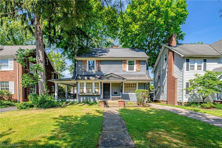 Extensively updated and lovingly restored with a modern~farmhouse touch in this Colonial located on a sought-after street in University Heights! You ‘ll fall in love the minute you walk into this open floor concept with wood floors throughout! The updated kitchen has quartz countertops, backsplash, stainless steel appliances, and a butcher block center island. This home exudes warmth and comfort. The large living room features crown molding, hardwood floors and a masonry fireplace! The dining room is an open concept as well! As you enter the second floor, you will be greeted by three bedrooms and an updated bathroom with subway tile in the shower, new vanity and ceramic tile flooring. The third level has finished hard wood floors and could be a 4th bedroom easily The owner replaced the second-floor porch and back steps and added railings to the side porch. The new home owner will enjoy the ambiance and entertainment value of this side porch as it sets the tone with lighting and the coz