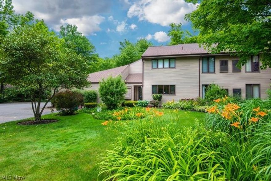 Adorable and highly sought after first floor 2 bedroom 2 bath condo with 2 car attached garage. Spacious living room with Floor to ceiling built in bookshelf.  Unique custom built in computer closet.  Sliders lead from living room and master bedroom to private back deck adorned with plants and flowers.  Kitchen with dovetail merillat maple Cabinets. Master suite with private remodeled master bath. Plenty of closet space and sliders to private wood patio that faces trees and woods where nature abounds.  Freshly painted through-out. New stainless refrigerator.  Carpet 2011,Hot water tank 2011, Furnace 2012,roof 2013,Siding 2012, Dryer 2018, New garage doors with keypads.  All appliance stay including washer/dryer.
Home warranty included. Fully funded with no assessments.