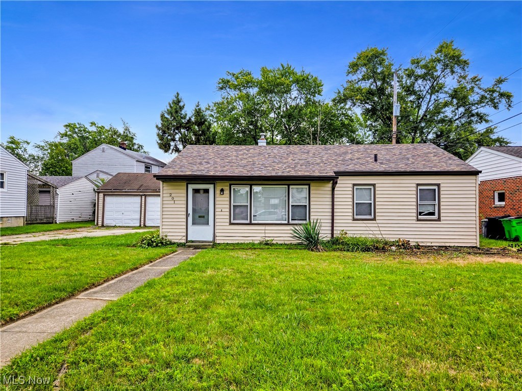 Cozy 3 Bedroom / 1 Bath Ranch style home with detached 2 Car Garage. As you enter, you are greeted by the open Living Room and Dining Room areas. Down the hall are three bedrooms and a full bathroom with tub/shower. The eat-in Kitchen has door to backyard which is convenient for outdoor grilling and entertaining. Stacked Washer and Dryer located in Kitchen for convenience. New roof installed (2023). Solar panels for energy efficiency and reduced utility costs installed 2023. Fenced yard allows privacy and is perfect for pets. Home needs updating and is a perfect opportunity for an investor or handyman to renovate and turn it into it true beauty and potential. You’ll love the very walkable neighborhood that is just steps to Dora Lee Park with baseball and soccer fields, basketball courts, and Rocket Ship playground. Perfect location to get anywhere just off N. Rocky River Drive with close proximity to the airport, all highways, and public transportation. The Berea community features Coe & Wallace lakes, the Metroparks, lots of community activities like outdoor movies, pool parties, holiday festivals and parades, the Downtown Triangle shops and restaurants, and so much more!