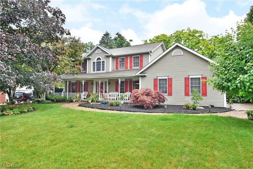 Get lost in the wooded delight and three floors of finished living space with this exceptional Cortland home! Set deep into a desirable development, the substantial residence is shielded in the beautiful, natural privacy of tall trees and manicured landscaping. Whether enjoying the views from the covered front patio or overlooking the tiered from the sky light shod, raised rear patio; the park-like views will keep you captivated. Step inside to find a hardwood filled foyer as the carpeted staircase leads to the second-floor bedrooms. A posh family room basks in the natural light of a pair of large windows while French doors partition off the adjacent living room. Opposite the foyer, a decadent formal dining room enjoys a stepped ceiling with dual crown work and a wrapping chair rail. A combined kitchen and casual dining space are just steps away, showcasing a prominent center island spanning the large tile flooring. Natural finish cabinets give a warm feel while first floor laundry awa