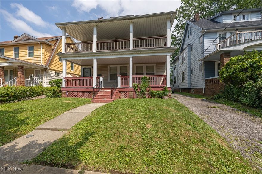 Extra Large Multi-Family Home. This Homes Exterior features  Front Porches, which extend the width of the home, Vinyl Siding, Paved Driveway, and a Spacious Backyard . The 1st and 2nd floor are the identical floorplans. Both units has an Extended Living Room, Very Spacious Dining Rooms, 2 Bedrooms, Nice Size Kitchens and a bath. The Finished Third Floor, which could be an Efficiency Unit has 3 Spacious Rooms. One Bedroom, 2 Spacious Living Areas and a Full Bath (No Kitchen). The Basement holds Plenty of Storage areas, well maintained mechanicals, Upgraded Electrical and a washer and dryer to use for all 3 tenants.  This home has Great Cashflow  for an Investor.  Roof is new 2025.  Fully occupied!