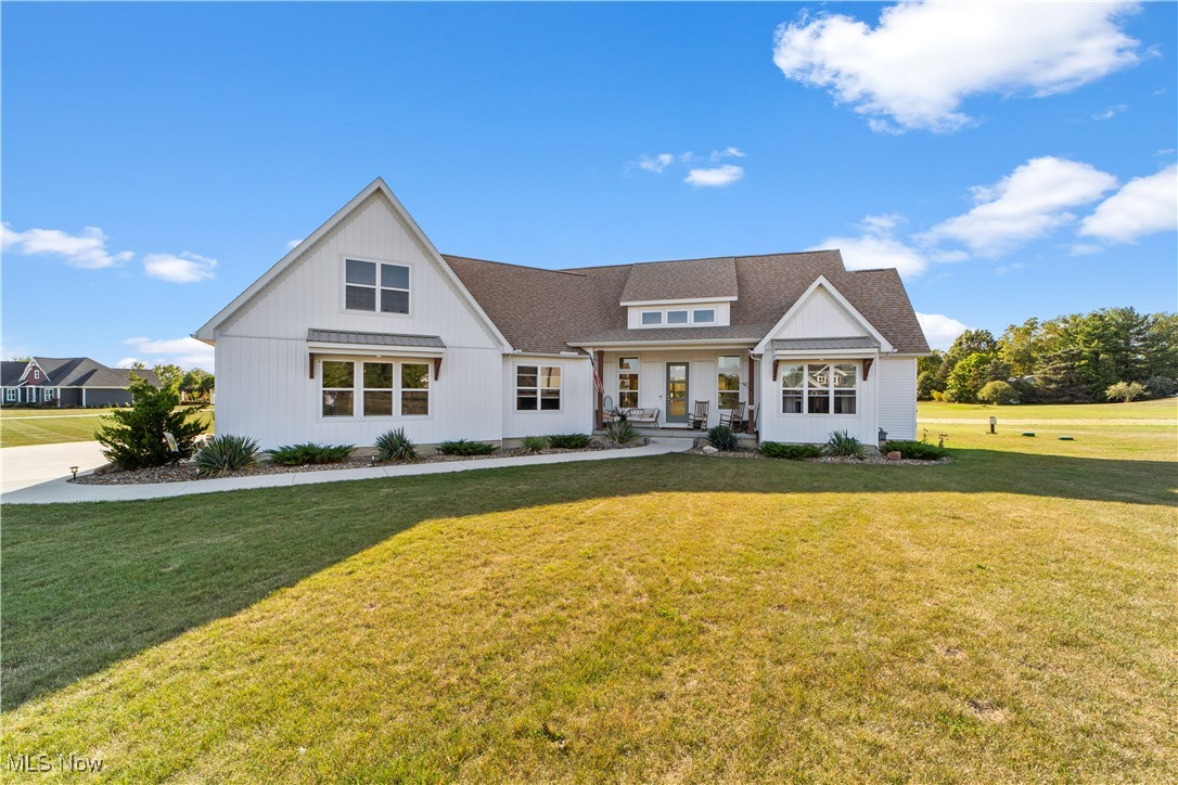 Set on 2.36 acres in Seville’s sought-after Hunters Glen, this 2021 custom home is surrounded by open green space and sweeping views, offering privacy, comfort, and timeless modern design. From the moment you step inside, natural light pours through soaring windows, drawing your eye to the heart of the home—a warm living room anchored by a stone fireplace, perfect for evenings with family and quiet mornings year-round. The chef’s kitchen is designed not just for cooking, but for connection—quartz counters and a generous island invite conversation while custom cabinetry blends beauty with function. A thoughtful first-floor plan brings ease to everyday living, with a private owner’s suite featuring a spa-like bath and walk-in closets, while two bedrooms across the home—joined by a Jack & Jill bath—offer both comfort and separation for family or guests. A tucked-away bonus room gives you space to create: a home office, playroom, or studio. Upstairs, more possibilities await. Plans are already drawn for two additional bedrooms and a full bath, leaving you the freedom to finish the space in a way that fits your lifestyle. Below, an expansive 2,100+ sq. ft. basement is a blank canvas—whether you envision a home theater, gym, game room, or retreat. Step outside to wide-open green space, inviting porches made for coffee at sunrise or summer evenings with friends, and the peace of mind that comes with a newly added swale ensuring the land remains as beautiful as it is functional. Beyond the property, Montville Township welcomes you with small-town charm: mornings at a local café, strolls past boutique shops, dinners at favorite restaurants, and seasonal traditions on Medina’s historic square. Here, community and comfort go hand in hand. This home isn’t just designed for living—it’s designed for belonging. Come see the life waiting for you in Hunters Glen.