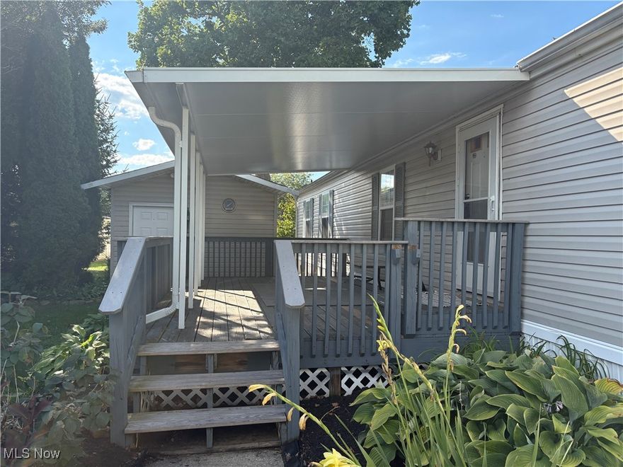 Great opportunity to bring your decorating ideas to this home situated in the highly sought after James Place development.  Some of its features include a large kitchen with an island and an abundance of cabinet space and vaulted ceilings.  At one end of the home you'll find a master bedroom with a walk-in closet along with a master bathroom with a walk-in shower.  At the opposite side of the home you will find another bedroom and the main bathroom.  Step outside onto a huge covered deck and you will find a large shed for storage, a beautiful landscape and a 2 car concrete driveway.  Newer A/C and roof to put your mind at ease.  Lots of potential at a GREAT Price!  Make your appointment today!