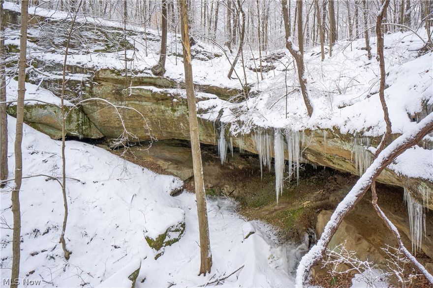 All wooded with some nice timber. Access from easement. Rock outcroppings. Water fall. Nice open connected ridge tops. Great deer and turkey hunting according to seller. Trophy deer potential. One of the largest typical bucks harvested in Meigs county came from this property.