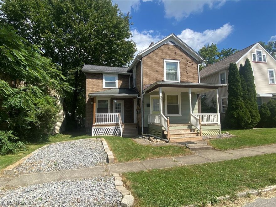 Great residential property with option for income from  separate apartment attached to home. This unit could be opened up to main dwelling. The main dwelling  features Spacious eat in kitchen with new flooring and appliances. Main home has refinished wood floors throughout, freshly painted throughout. Updates in home include vinyl replacement windows, roof shingles and updated electric service. New porch deck on both main home and apt. Gravel parking area added in front but plenty of parking in back for both units. Main home interior has half bath on first floor and full 2nd floor bath was updated. New hot water tank was just recently installed. Room off back of home is attached to main dwelling and could be used as floor bedroom, office or first floor laundry area.