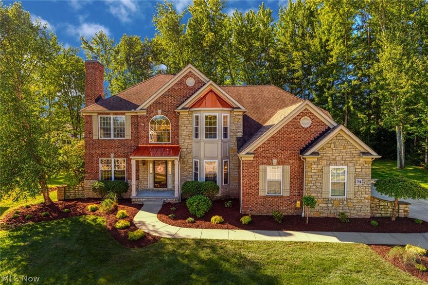 Welcome to this stunning, Millstone model home, nestled in the desirable Stonegate development bordering Hudson. 
As you enter the home, the main floor features a 16x10 dining room, private entertainment room, laundry/mud room, and an office/study room with a fireplace and woodwork accents. Soaring coffered ceilings, windows, and a double sided vaulted fireplace will catch your eye from the moment you walk into the open living room. Flowing into the 20x16 eat in kitchen features granite countertops, 2 eat in bar tops, a fireplace, soft close drawers, and tuscan style tile; It’s sure to be the heart of your home entertainment. 
Upstairs is 4 bedrooms, 3 full baths, and a master suite you won’t want to miss. The basement has poured concrete walls, and is ready for you to finish as you please. Your big ticket items are set: Top of the line furnace, HVAC system, and 73 gallon water heater were all completed in 2020...and did I mention the attached, 3 car garage? 
This home is perfectly