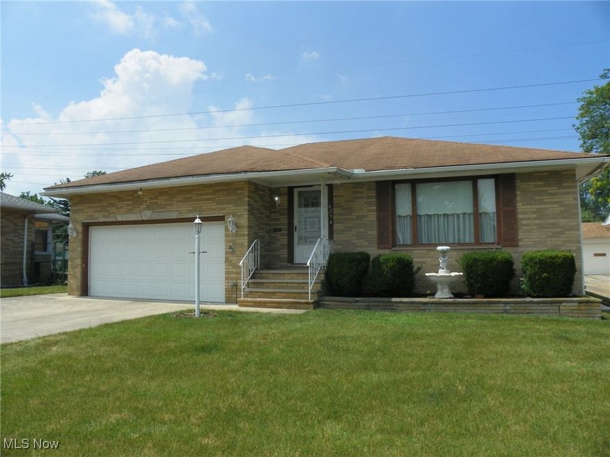 Solid Brick Ranch !  3 Bedrooms and 2-1/2 Baths ! With a little TLC and updating, you can make this house a home again ! Living Room and Dining Room have hardwood floors underneath the carpet * Some ceiling fans * Spacious Eat in Kitchen with appliances that remain (refrigerator is newer) and plenty of counter top space and cabinetry * 1/2 Bath off of the Family Room *  Pella slider in the Family Room that leads to the private patio and lovely treed backyard * Gas grill by the patio * Extra large 2 car garage with heat and an opener * 3 nice sized Bedrooms and a Full Bath off the main hallway * Master Bedroom has double closets * Basement has tons of storage, glass block windows, a Full Bathroom, and a Summer Kitchen with appliances that remain * Pool table and ping pong table stay with the home * Brand new HWT * Give this one a look !